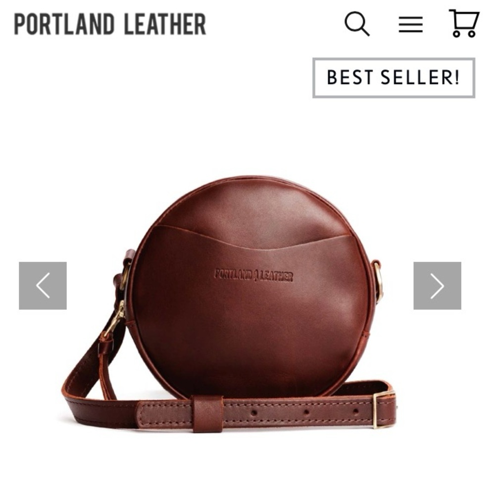 Portland Leather Circle Crossbody Bag in Cognac